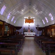 St. Barbara metal church thought  to have been designed by Gustave Eiffel. Kovový kostel údajně navržený Gustavem Eifelem. : Baja2011